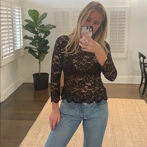 Zara Black Lace Top